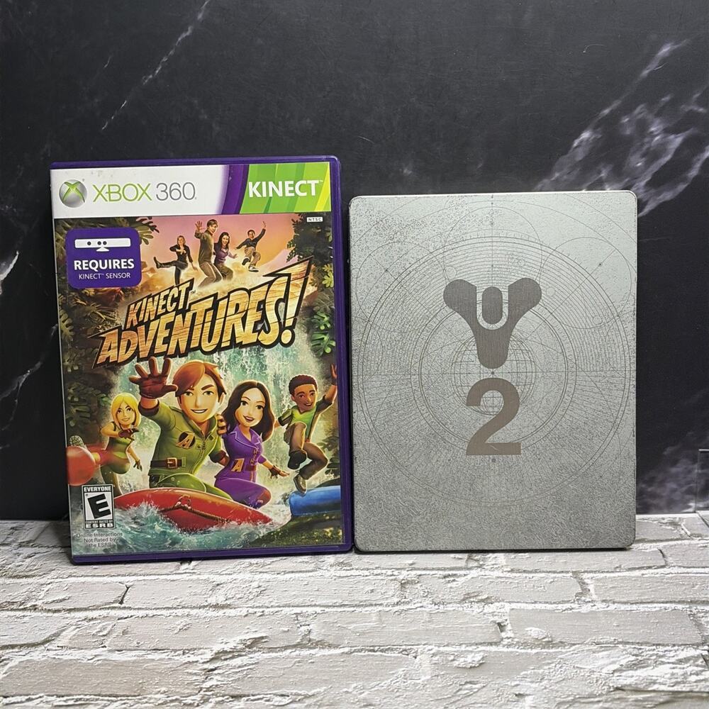 Bundle Destiny 2 Steelbook &Kinect Adventures! Xbox 360 CIB T&W